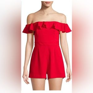 Jay Godfrey red off shoulder romper. Never worn